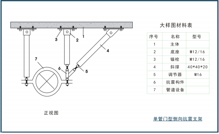 单管门型侧向抗震支架